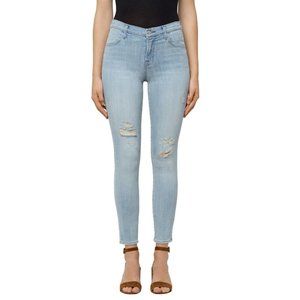 J BRAND ALANA WOMENS HIGH RISE CROPPED DESTRUCT SKINNY JEANS, size 26